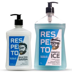 KIT LITRÃO de Respeito (01 Shampoo Ice 1Lt + 01 Balm PREMIUM 500ml)
